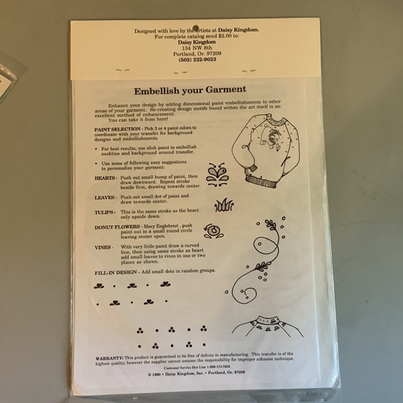 Daisy Kingdom Iron On Transfers. New in packaging. - Picture 5 of 5